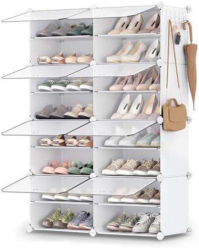 SONGMICS Shoe Rack, 8-Tier with Doors, 32-Pair Storage Cabinet by SONGMICSbySONGMICSHOME