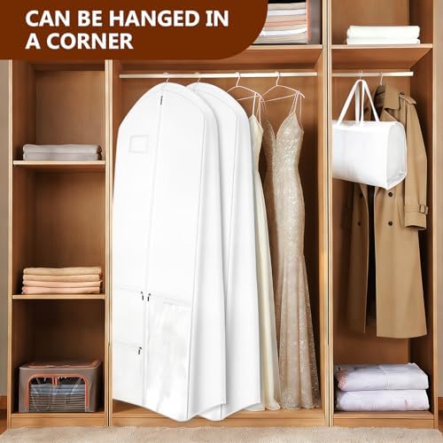 Wedding Dress Cover, White, 70'' Long for Travel - Image 5