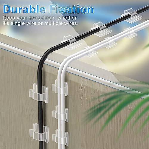 60 PCS XHF 3/4” Adhesive Cable Wire Clips Clear, Outdoor Christmas Light Clips, Cable Staples Cable Management Wire Organizer Cord Holder for Under Desk, Car, Wall, TV PC Ethernet - Image 7