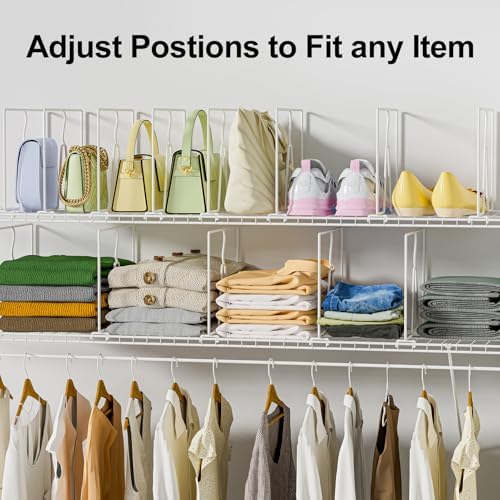 SortNStore Wire Shelf Dividers for Closet: Tall 10.6in x Deep 12in, 8 Pack - Image 6