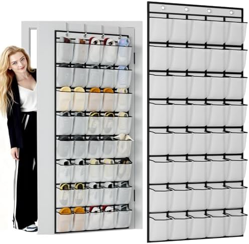 homyfort Over the Door Shoe Organizer, 40 Large Breathable Mesh Pocket,Space Saving Hanging Shoe Rack,Shoe Storage Holder for Entryway Bedroom Closet by homyfort