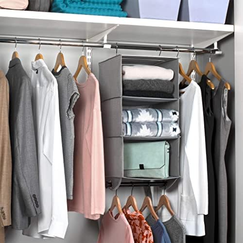 HOLDN’ STORAGE Hanging Closet Organizer with Garment Rod, 3-Shelf - Image 2