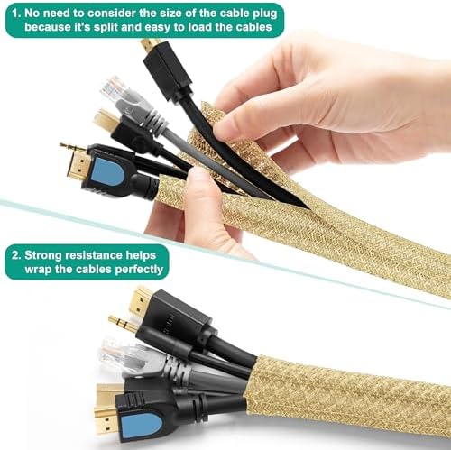 Gold Cable Sleeve, 6.6ft, 4/5 inch - Image 2