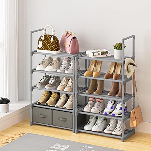 OYREL Tall Shoe Rack Narrow 10 Tier Shoes Rack 20 25 Pairs + 2 Boxes 1 Hook - Image 5
