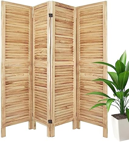 Louvered Room Divider Freestanding Wood Room Partition Divider by Unknown