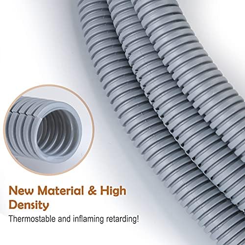 ZhiYo 20FT 3/8” Wire Loom Split Tubing Auto Wire Conduit Flexible Cover | High Temperature Heat Resistant -40F to 257F | Plastic Cover for Electrical Wires & Cables, Grey - Image 4
