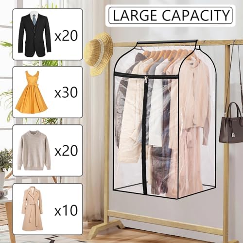 Hanging Garment Bag for Closet Winter Clothes Storage with Clear Window Coat Rack Cover Large Clothing Bags with Zipper Dust Proof Dress Protector (Small) - Image 3