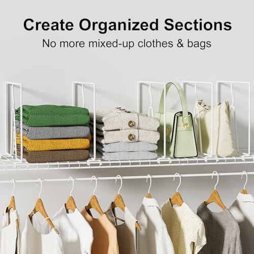 SortNStore Wire Shelf Dividers for Closet: Tall 10.6in x Deep 12in, 8 Pack - Image 3