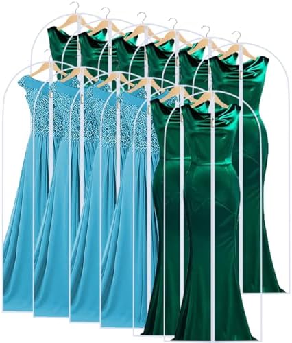 Garment Bags for Hanging Clothes 24'' x 60'' (Set of 12) Coat Covers for Closet Foldable Washable Dress Bags for Hanging Clothes for Long Dress Dance Costumes Suits Gowns Coats by UOUEHRA