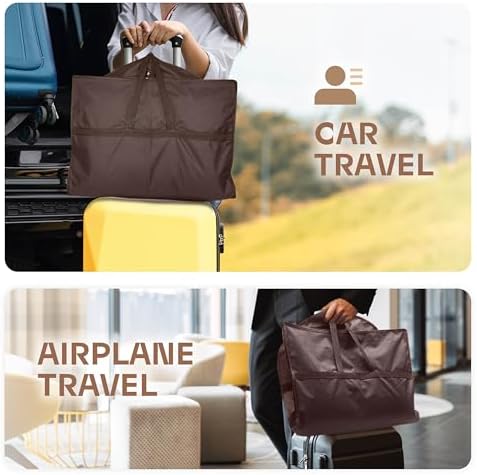 Lazebox 43" Travel Garment Bag with Accessories Zipper Pocket, Heavy Duty Suit Bag for Suits, Tuxedos, Dresses, Coats, Brown, 1 pack - Image 6