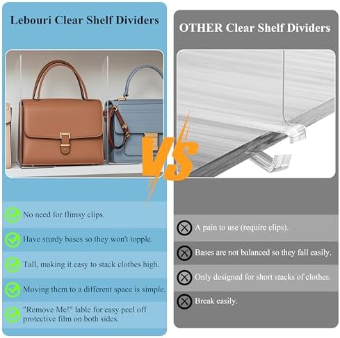 Acrylic Shelf Dividers Closet Organizers for Home Organization Enthusiasts - Image 2