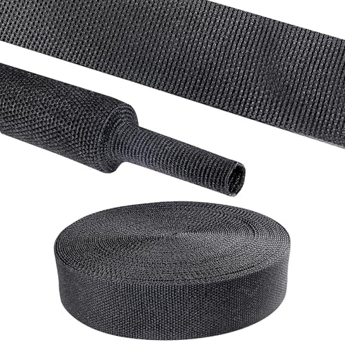 2 in 1 Heat Shrink Braided Sleeving Fabric Tubing 3/4"-14FT by Sunnarepoon