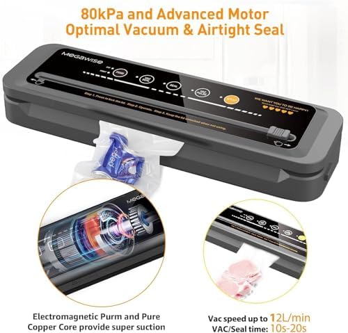 MegaWise Vacuum Sealer Machine | 80kPa Suction Power | Vac Seal Machine - Image 2