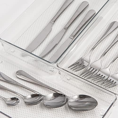 3 Pack Clear Plastic Drawer Organizer Tray Cutlery Utensil Makeups Drawer Silverware Organizers 12" X 6"… (6P(6X6+6X9+6X15)) - Image 4