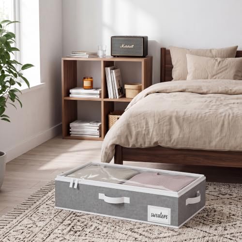 StorageWorks 5 Inch Low Profile Under Bed Storage Containers with Clear Lid - Image 5
