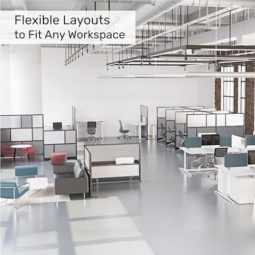 Workflow Modular Wall | Room Divider with Whiteboard, Sound Dampening, & Frosted Acrylic Panels | Expandable Office Partition for Privacy & Stability (70" x 48") - Image 2