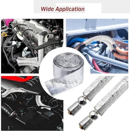 Fuel Line Heat Shield heat wrap for wires fuel line heat shield sleeve hose heat shield sleeve - Heat Radiant and Prevent Vapor Lock Heat Shield for Brake Cable/Fuel Line/Spark Plug (3/4''I.D.- 138'') - Image 6
