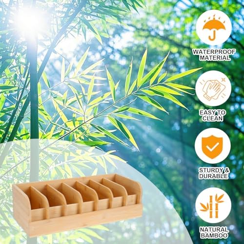 GTI Belt Organizer, 7 Compartments Belt Organizer for Closet and Drawer, Bamboo Display Case for Tie and Belt, Belt Storage Organizer for Men Women (Wooden) - Image 3