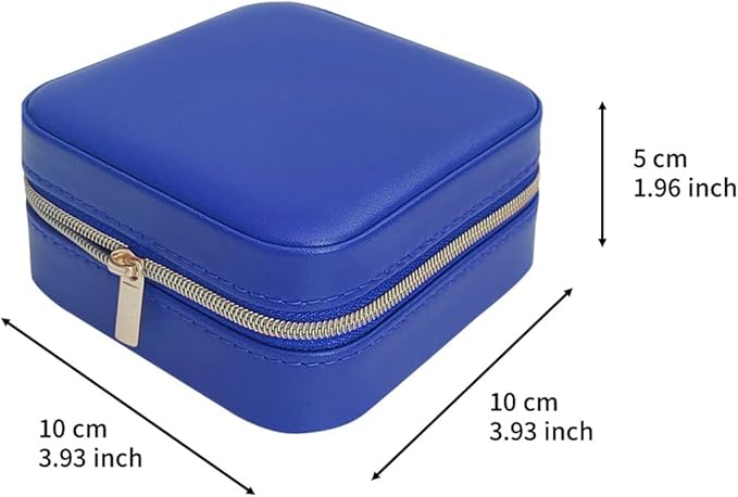 TRODANCE Jewelry Travel Case with Mirror,Small Travel Jewelry Organizer, Portable Jewelry Box Travel Mini Organizer Portable Display Storage Box For Rings Earrings Necklaces (NavyBlue)