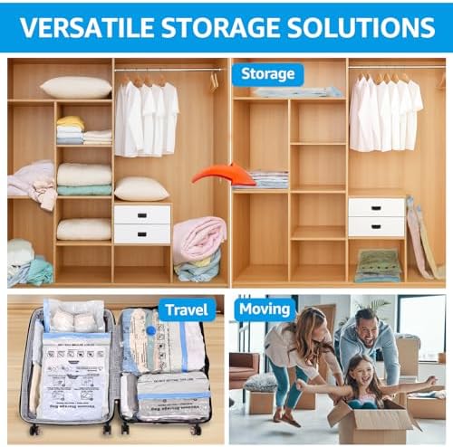 BoxLegend Vacuum Storage Bags with Hand Pump 6 Large 23.6’’x31.5’’ Thickened Vacuum Seal Bags for Clothing Coat Bedding Quilt Blanket Pillow Comforters - Image 3