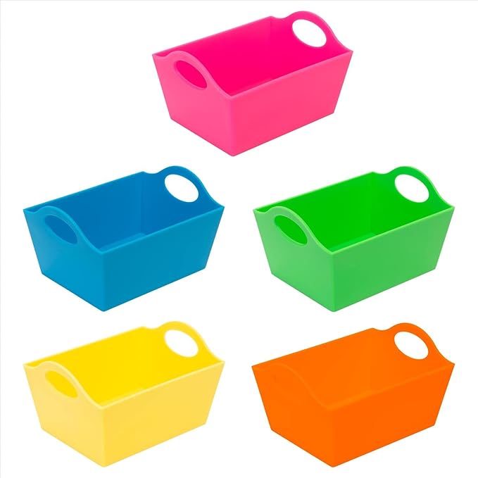 Simplify Neon, 10 Pack, Mini Storage Containers, Bins, Drawer, Office Organization, Good for Toys, Hair Accessories, Bobby Pins, Q-Tips, Small Items