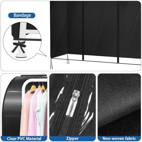 Zilink Extra Large Garment Rack Cover Clothes Rack Cover 72 in - Image 3