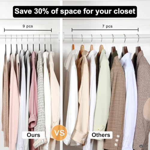TOPIA HANGER Black Wooden Hangers, 0.28-inch Slim Wood Clothes Hanger with Flat Design and Smooth Notches, Lightweight Space Saving Hangers for Shirt, Coat, Camisole, 10 Pack-Matte Black, CT29B - Image 6