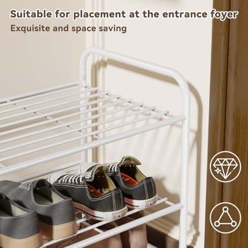 2 Pack 2-Tier Shoe Rack, 33" Wide Shoe Shelf Storage Organizer for Entryway, Closet, Large Capacity, Metal Wire Grid, White - Image 7