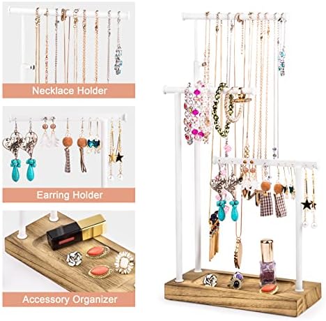 SRIWATANA Jewelry Organizer, Necklace Stand, Carbonized Black & White - Image 5