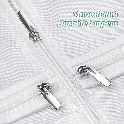 MISSLO 65" Wedding Dress Garment Bag with Bride Tote Bag 6'' Gusseted Dress Bags for Gowns Long 4 Pockets Wedding Dress Storage Bag for Women, White - Image 6