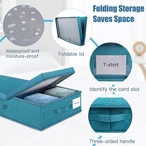 Supowin 2Pack Large Underbed Storage Containers Bin with Lids, Cyan Blue - Image 4