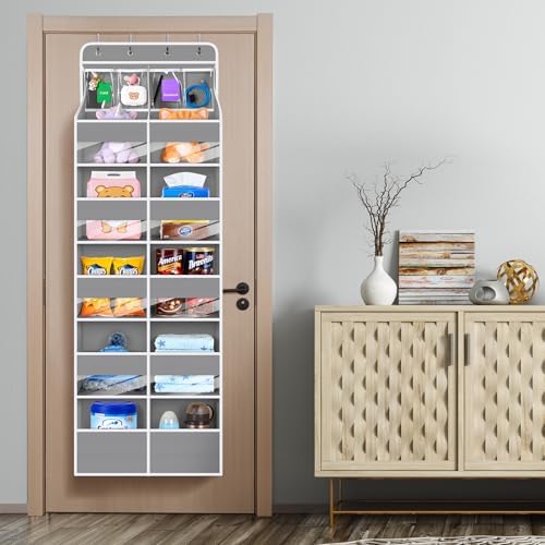 Univivi Upgraded Over the Door Organizer for Baby Nursery, Grey, 6-Shelf - Image 6
