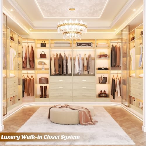 Besiost Corner Closet System with 6 Drawers, Corner Closet Organizer System - Image 2