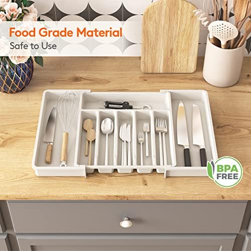 Lifewit Extra Large Silverware Drawer Organizer, Expandable Utensil Tray - Image 6
