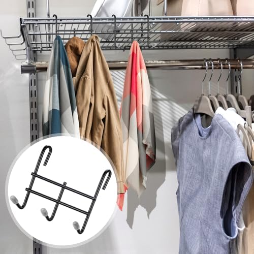 Teenyyou 6 Pack 3 Hook Attachment for Wire Shelving, Black - Image 2