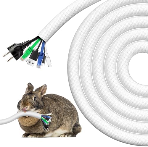 AGPTEK Cable Sleeve, 20ft - 4/5 inch Dog Cat Cord Protector for Pets, White by AGPTEK