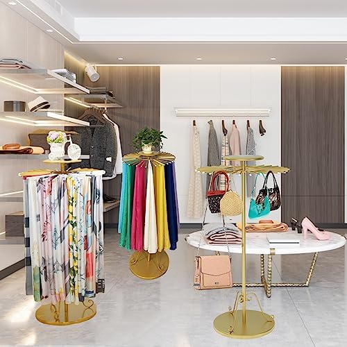 Freestanding 360° Metal Scarf Display Rack for Boutique Store Home Storage - Image 2