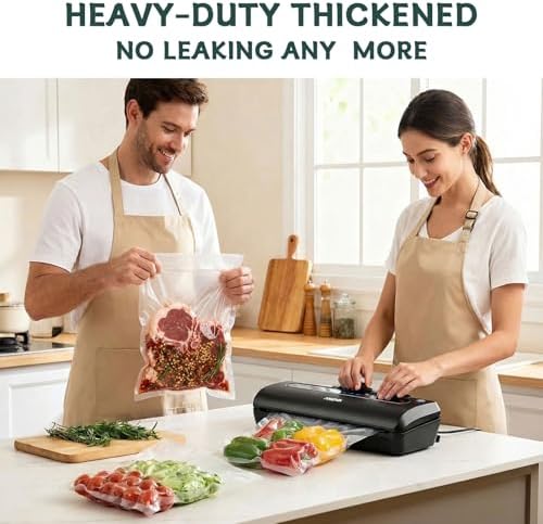 Vacuum Sealer Bags for Food - 50 Count 6"x10" Precut | BPA-Free Commercial Grade | 6X Freshness | Universal Clamp Machine Fit | Ideal for Freezer & Sous Vide - Image 3