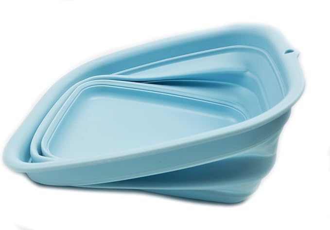 SAMMART 7.7L (2 Gallon) Collapsible Tub - Foldable Dish Tub - Portable Washing Basin - Space Saving Plastic Washtub (Sea Angel, S)