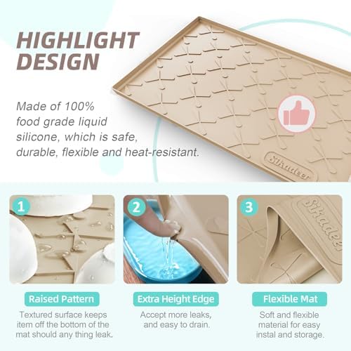 SIKADEER Waterproof Under Sink Mat 34" x 22", Silicone Mat Kitchen liner - Image 4