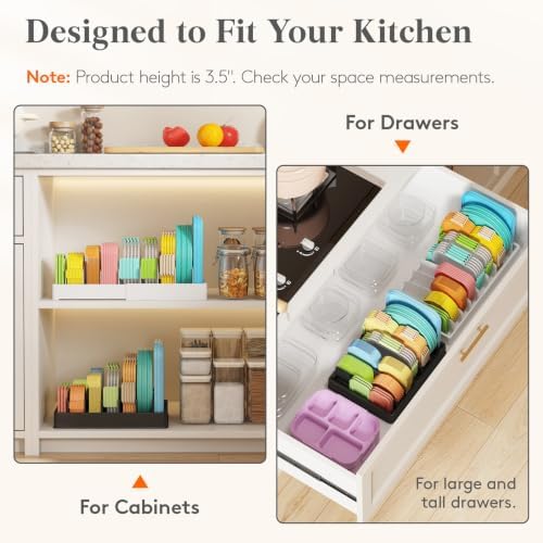 Lifewit Kitchen Cabinet Organizer for Food Contanier Lid with 7 Sections - Image 4