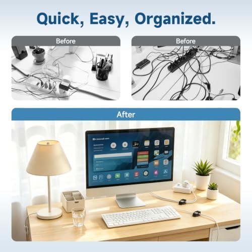 10 Sets Adjustable Cable Management Clips, Self Adhesive Cord Organizer with Elastic Loop, Reusable Cable Holder for Desk, Under Desk, Wall, TV, Office, Home, Charging Cables, USB, HDMI, PC Wires - Image 3