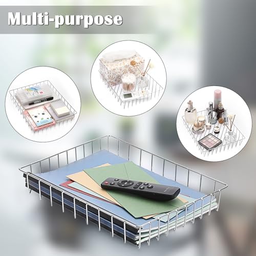 BTSKY Multipurpose A4 File Tray Wire Desk Tray Organizer, Silver - Image 3