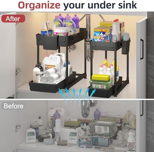 Sevenblue 4-Pack 2-Tier Under Sink Organizer with Pull Out Drawers - Image 3