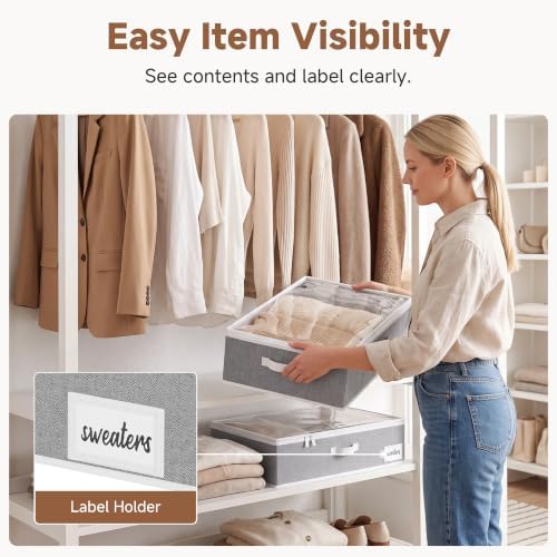 StorageWorks 5 Inch Low Profile Under Bed Storage Containers with Clear Lid - Image 3