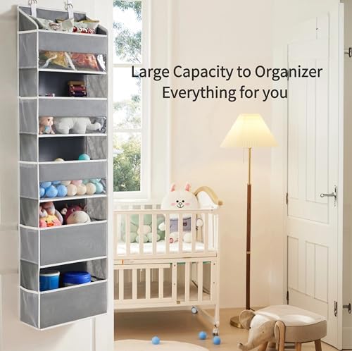 Over Door Hanging Organizer for Bedroom (Grey-2, 2 pcs) - Image 2