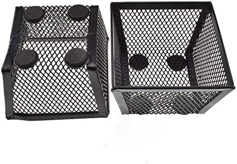 HAHIYO Stackable Paper Clip Mesh Holder cup 2.2" Height 2 Pack Black Sturdy PaperClip Holder Container for Desk Drawer Organizer Collection for Home Office School Soft Foam Feet No Sharp Edges - Image 6