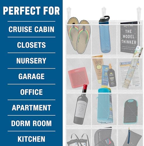 Cruise On Large Mesh Over-the-Door Hanging Organizer, 15 Pocket, 24x60 in - Image 3