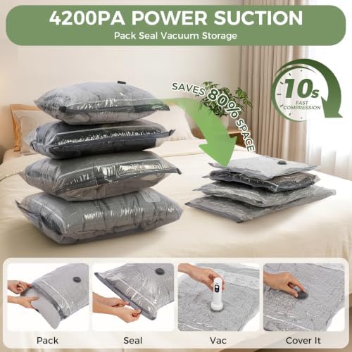 20 Pack Vacuum Storage Bags with Rechargeable Electric Air Pump - Image 2