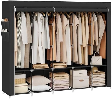SONGMICS Portable Closet with Cover, 5 Hanging Rods and Shelves by SONGMICSbySONGMICSHOME